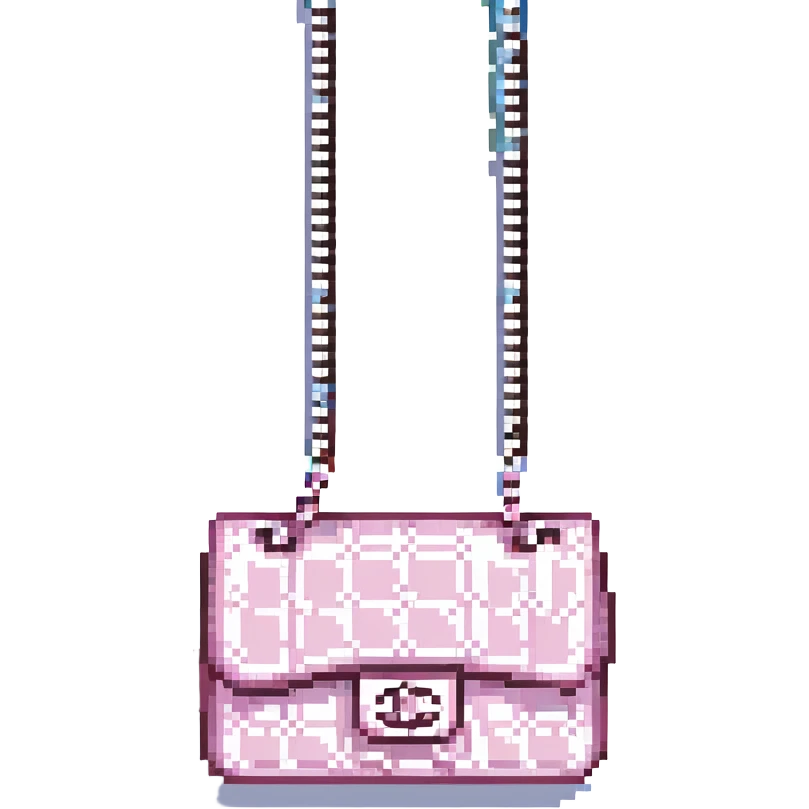 pink Chanel purse, simple and iconic emoji