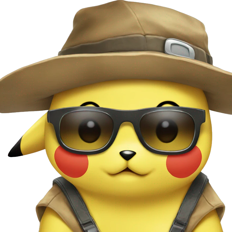 pikachu from pokemon with sunglasses and hat cool emoji