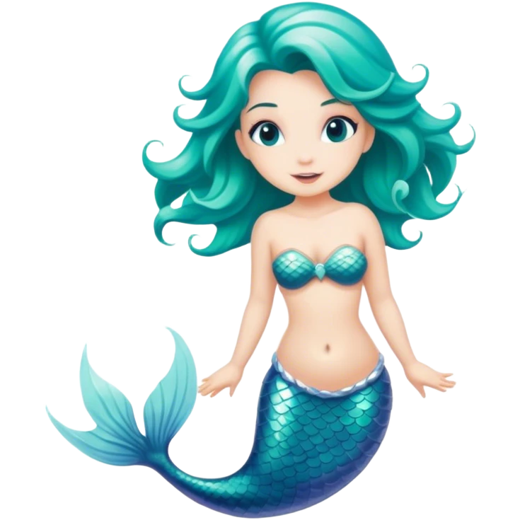 Mermaid in a sea emoji