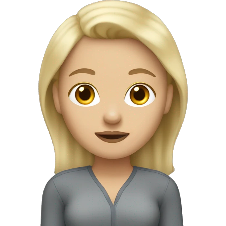 Blonde woman with gray pitbull terrier emoji