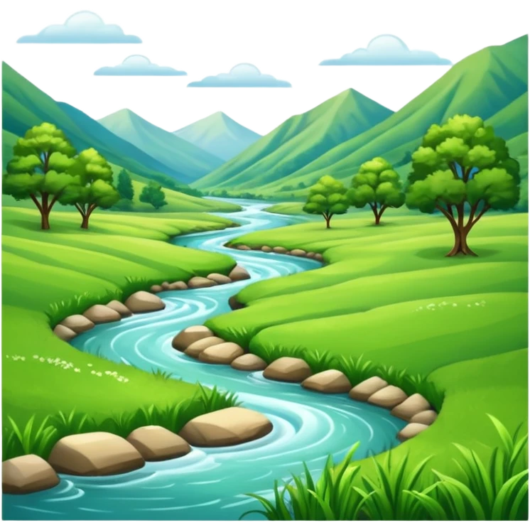 summer valley with a river emoji