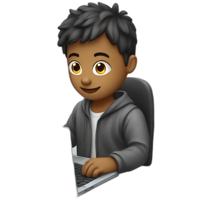 Boy working laptop emoji