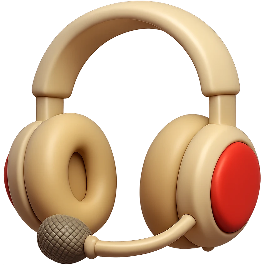 {
  "title": "3D Skeuomorphic Emoji Icon Schema",
  "type": "object",
  "properties": {
    "object": {
      "type": "string",
      "description": "Name of the object to be represented (e.g., 'money bag', 'camera', 'pizza')."
    },
    "style": {
      "type": "string",
      "enum": ["3D skeuomorphic emoji"],
      "description": "Visual style to be used for rendering."
    },
    "materials": {
      "type": "object",
      "properties": {
        "base": {
          "type": "string",
          "description": "Primary material texture, e.g., 'smooth cloth', 'metallic', 'plastic'."
        },
        "details": {
          "type": "array",
          "items": { "type": "string" },
          "description": "Secondary materials or embellishments (e.g., rope, buttons, stitching)."
        }
      }
    },
    "colors": {
      "type": "object",
      "properties": {
        "baseColor": {
          "type": "string",
          "description": "Main color of the object (e.g., '#F5DEB3' for a beige sack)."
        },
        "accentColors": {
          "type": "array",
          "items": { "type": "string" },
          "description": "Accent or highlight colors (e.g., yellow for dollar sign)."
        }
      }
    },
    "lighting": {
      "type": "object",
      "properties": {
        "type": {
          "type": "string",
          "enum": ["soft", "ambient", "studio"],
          "description": "Lighting type used to shade and define volume."
        },
        "shadows": {
          "type": "boolean",
          "description": "Indicates if soft drop shadows are used."
        }
      }
    },
    "geometry": {
      "type": "object",
      "properties": {
        "dimensionality": {
          "type": "string",
          "enum": ["3D"],
          "description": "Indicates that object is rendered in 3D."
        },
        "roundedEdges": {
          "type": "boolean",
          "description": "Indicates if object has smooth, rounded edges."
        }
      }
    },
    "expression": {
      "type": "string",
      "enum": ["playful", "realistic", "friendly"],
      "description": "Overall emotional tone of the icon."
    },
    "background": {
      "type": "string",
      "enum": ["transparent", "white", "gradient"],
      "description": "Background type for the rendered emoji."
    }
  },
  "required": ["object", "style", "materials", "colors", "lighting", "geometry", "expression", "background"]
}

over the ear headphones with a mic and red accents emoji