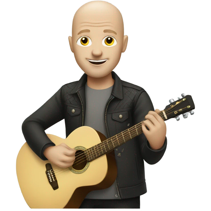 White bald guy playing the guitar emoji