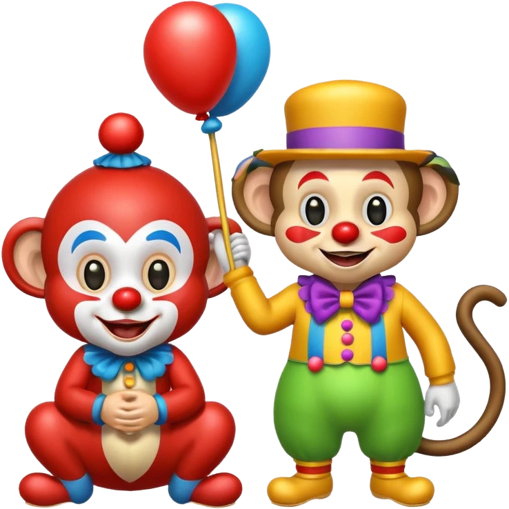 Una payasa y un mono juntos  emoji