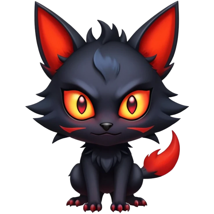 Vampiric feral futuristic gothic emo dark Litten-Noibat-Fakémon-hybrid-creature (full body) emoji