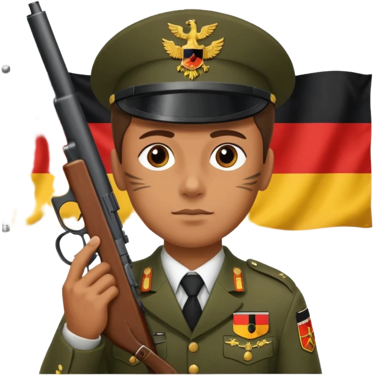 A soldier with a gun on the background of the flag of the German Empire emoji