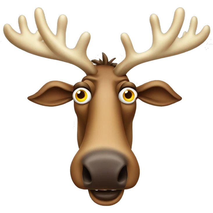 Silly Swedish moose huge eyes looking crazy crown cartoon emoji