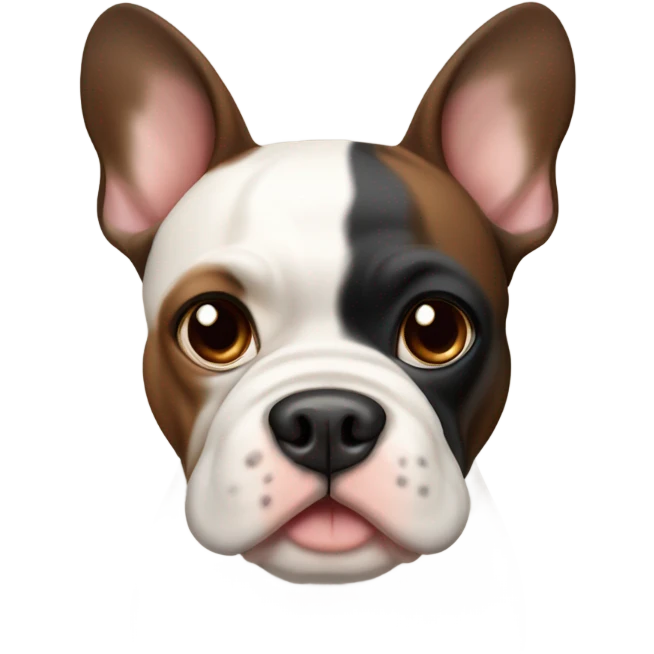French bull dog with brown balck and dray colors emoji