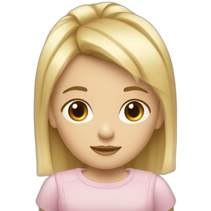 Niña rubia con flequillo emoji