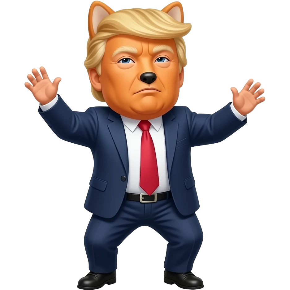 Donald trump dancing on Shiba inu emoji