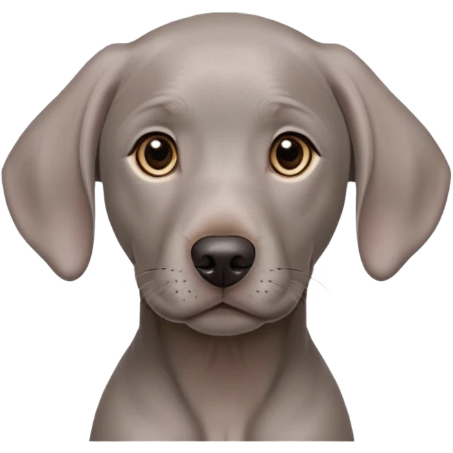 cinematic-noble-weimaraner puppy-portrait-emoji,-poised-and-regal,-with-a-strong,-athletic-build-and-a-lustrous,-well-groomed-grey fur,-deep-set-soulful-brown-eyes,-simplified-yet-sharp-and-sophisticated-features,-highly-detailed, emoji
