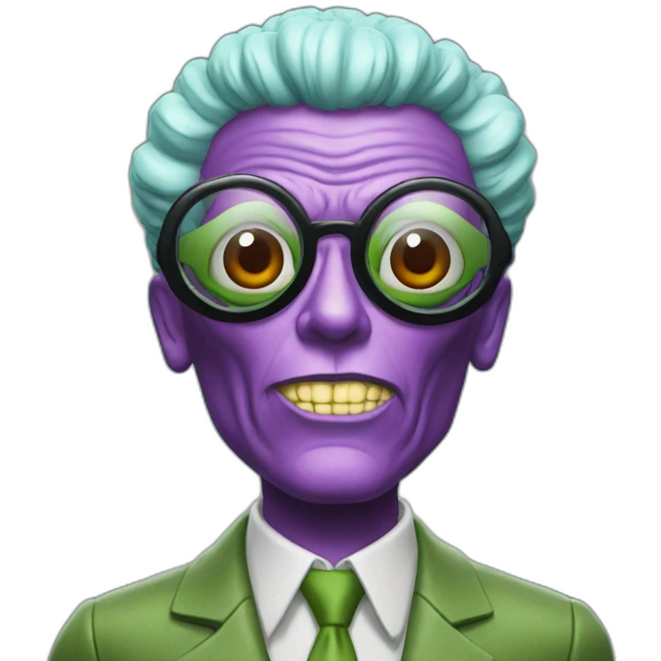 Mars Attacks Martian wearing glasses emoji