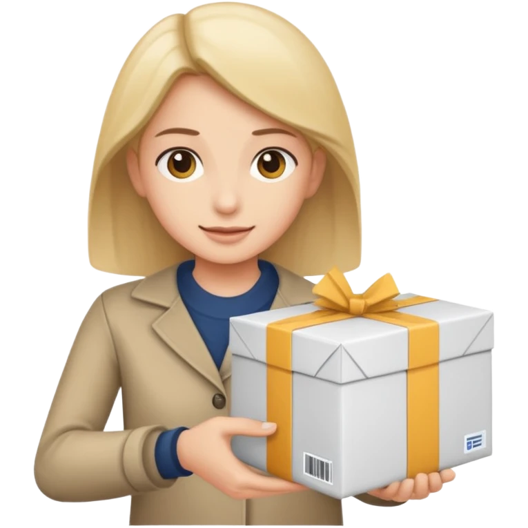 cliente recibe paquete y paga emoji