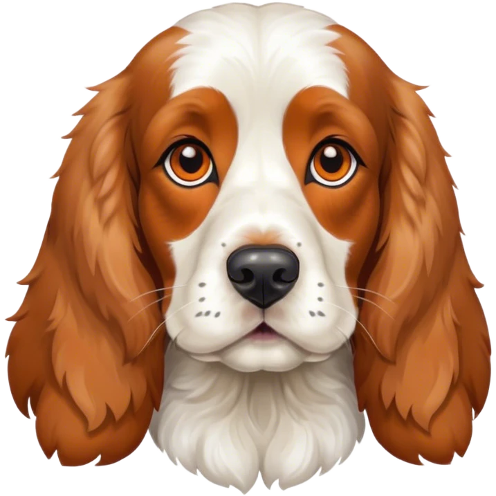 English cocker spaniel with orange and white fur  emoji