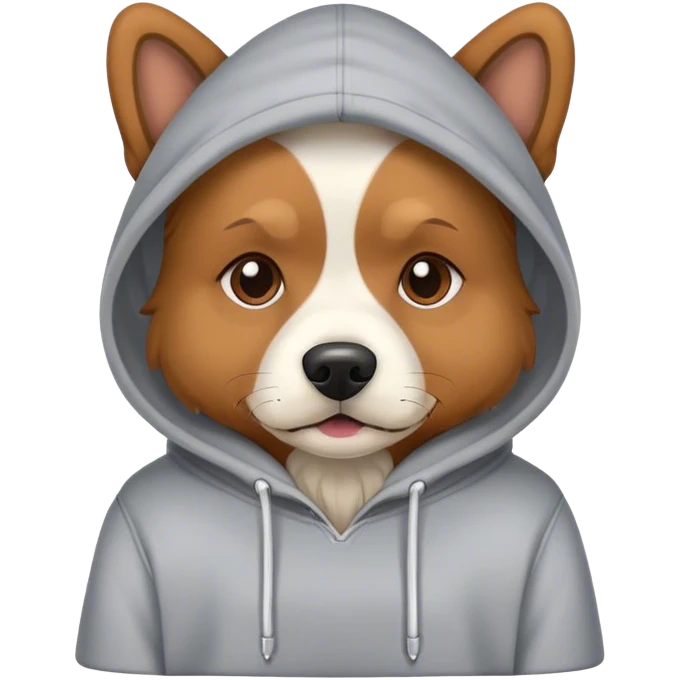 Dog wearing hoodie emoji