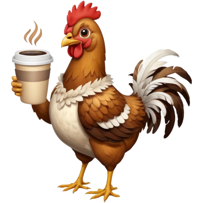 chicken full body and with coffe emoji