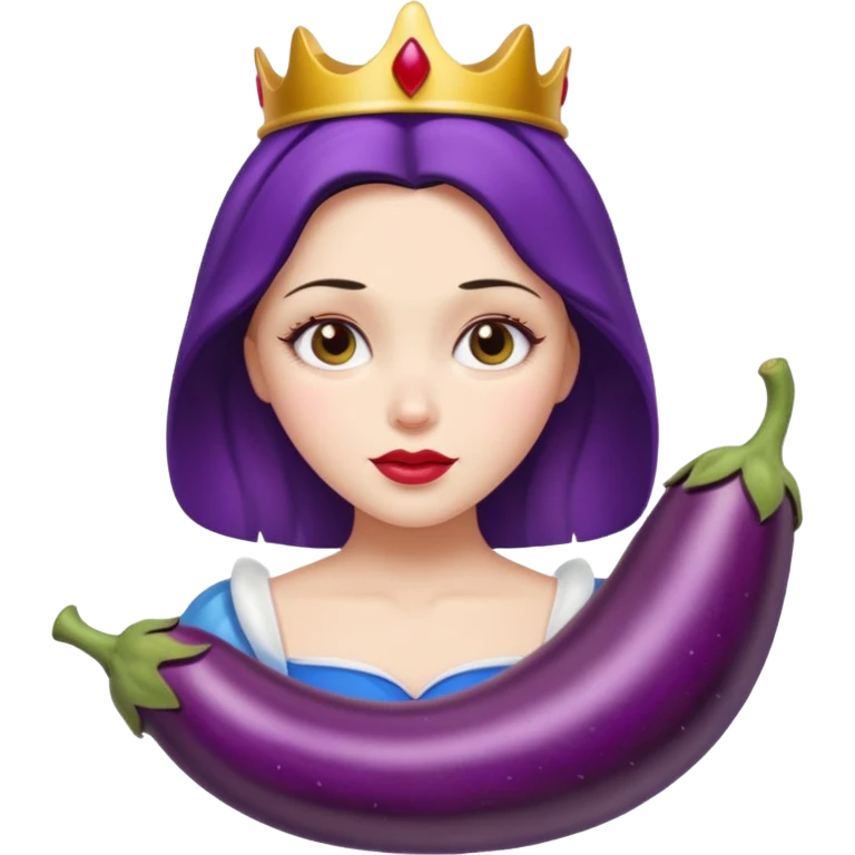 Snow white with eggplant emoji