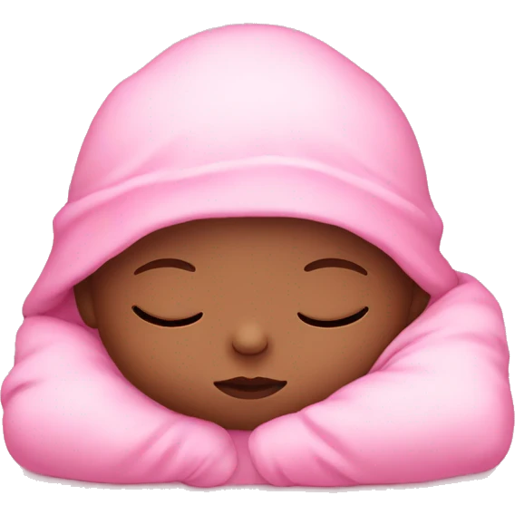 Cute baby sleeping with a pink clothes emoji