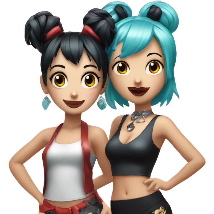 miku and betty boop at the bada bing emoji