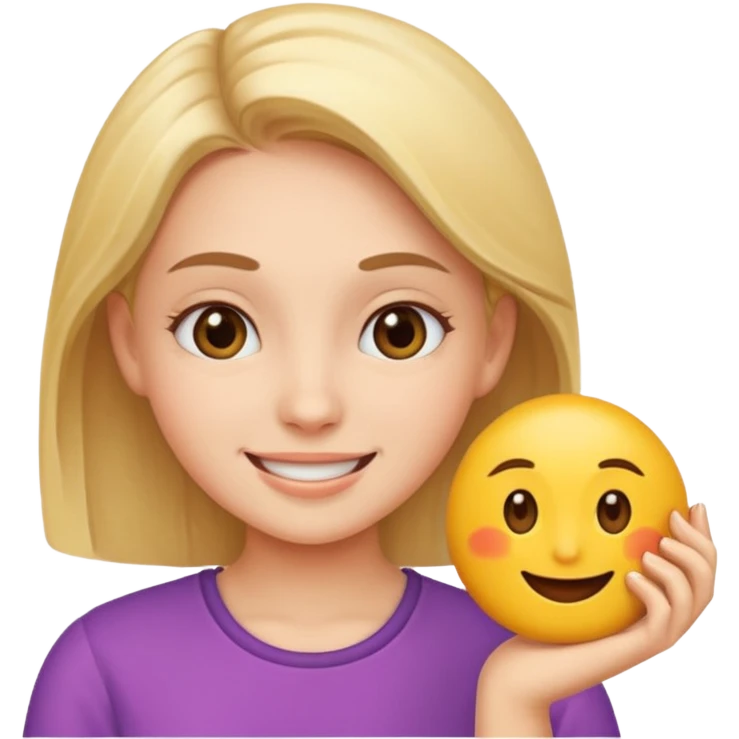A girl teaching how to make an emoji emoji