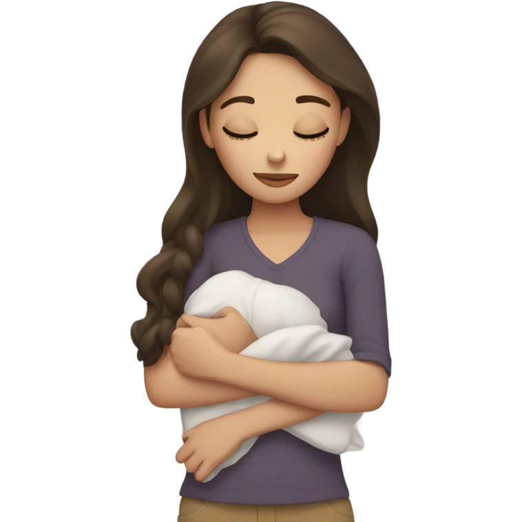 Brunette girl sleeping  emoji