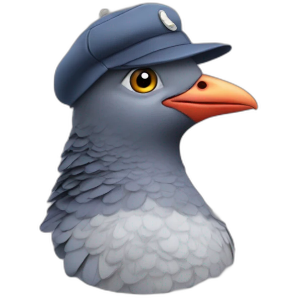 pigeon wearing a pigeon hat emoji