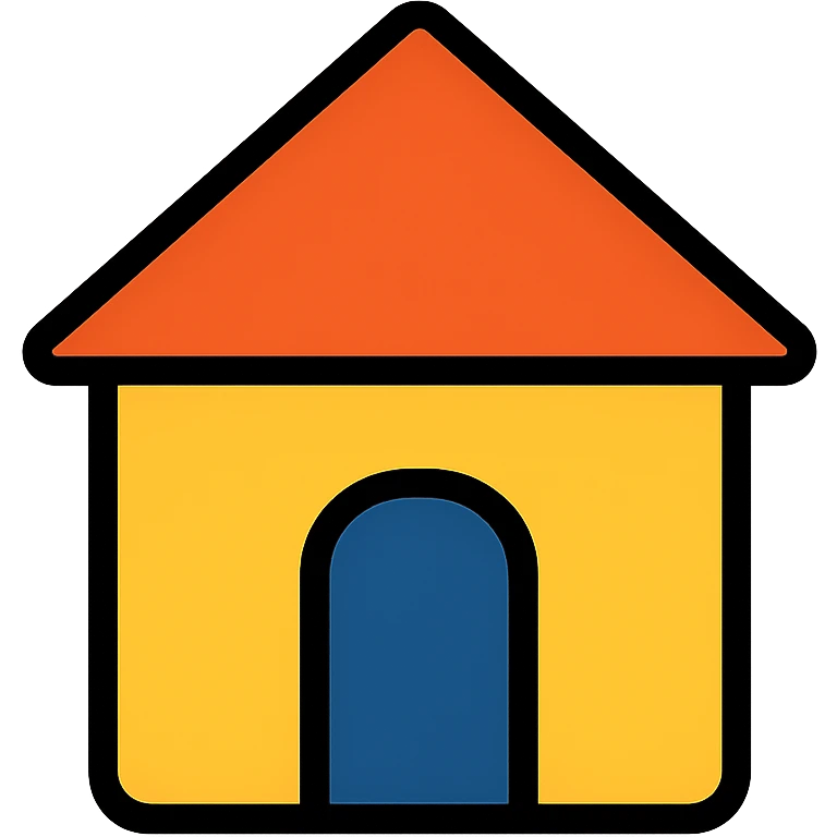 Simple house with a roof and door emoji