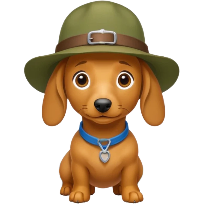 yellow daushund dog hiking ranger  emoji