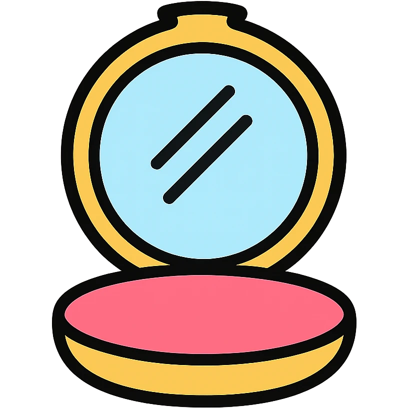 Compact mirror beauty accessory emoji