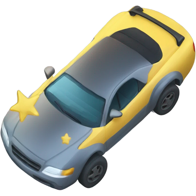 Auto dorado con estrellas emoji
