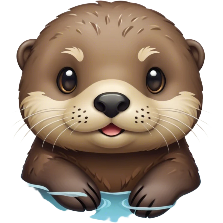 Cute, Disney-style sea otter in the water emoji