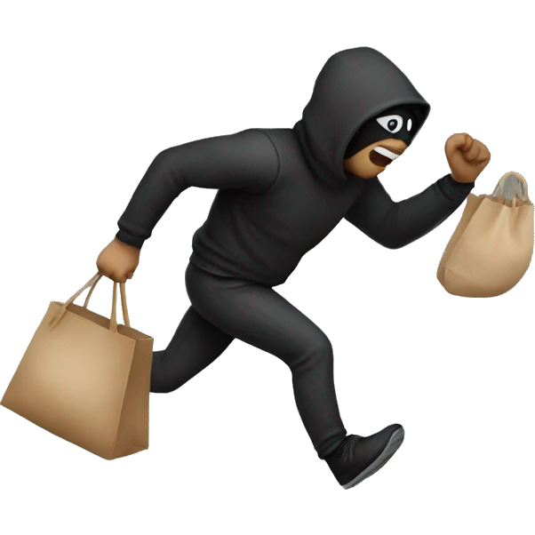 Thief running with bag  emoji