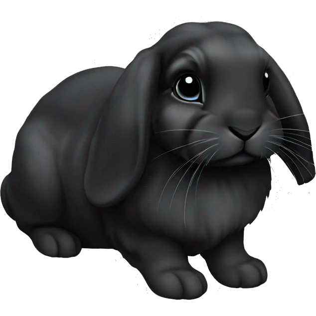 Holland lop black bunny emoji
