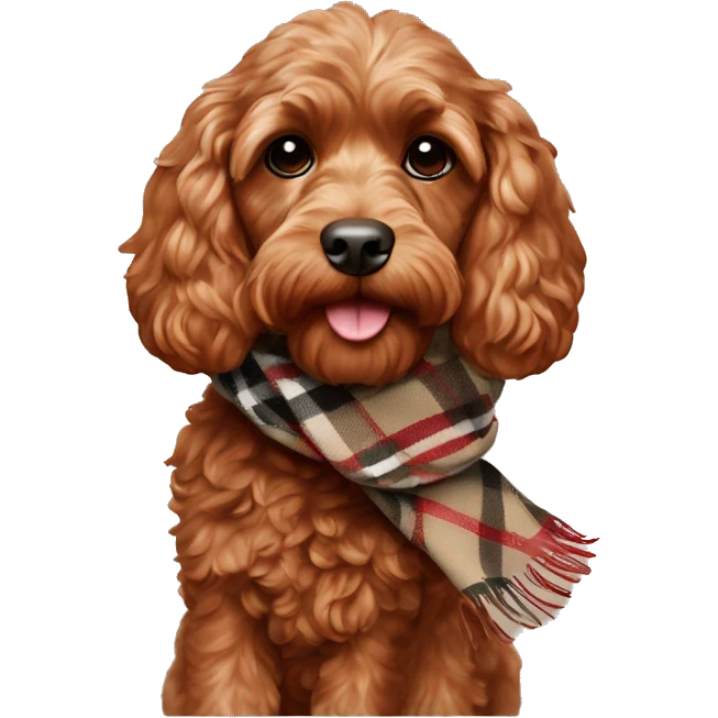 Red Cockapoo with Burberry scarf emoji