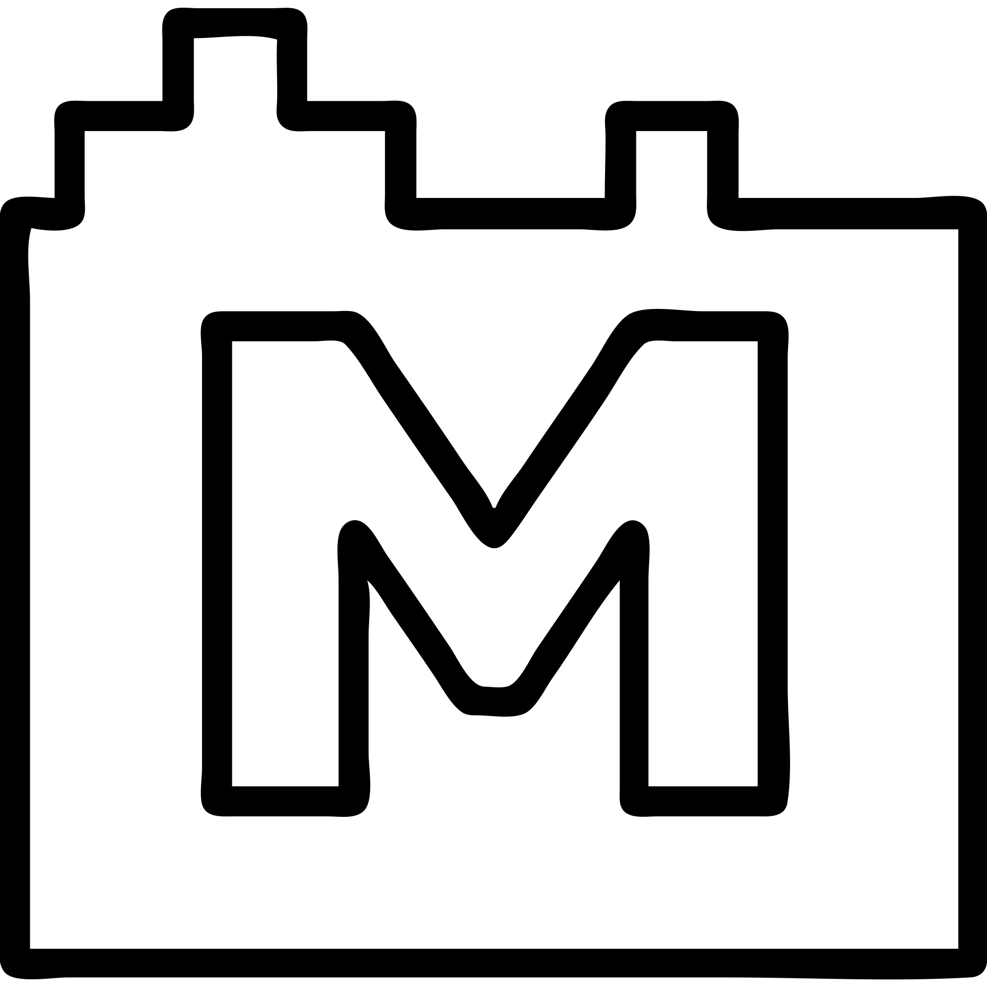 Minecraft logo inspired icon, outlined style, no fill emoji