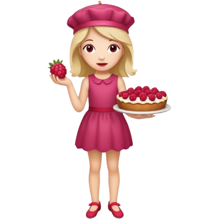 Raspberry torte human full body and legs girl with a raspberry barrette on her head emoji
