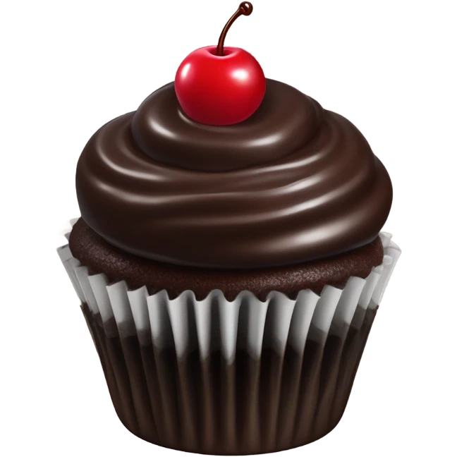 Chocolate covered cherry cupcake  emoji