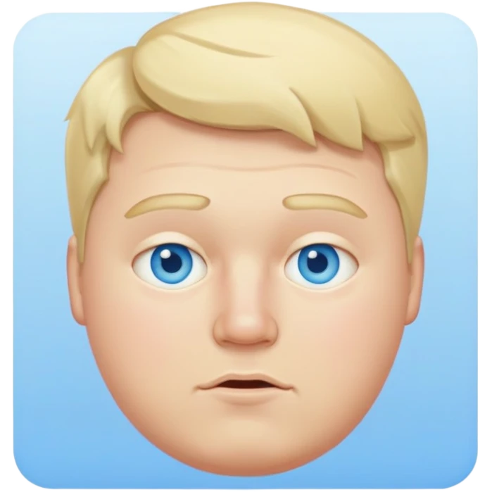 blonde white pale guy with blue eyes and acne and fat emoji