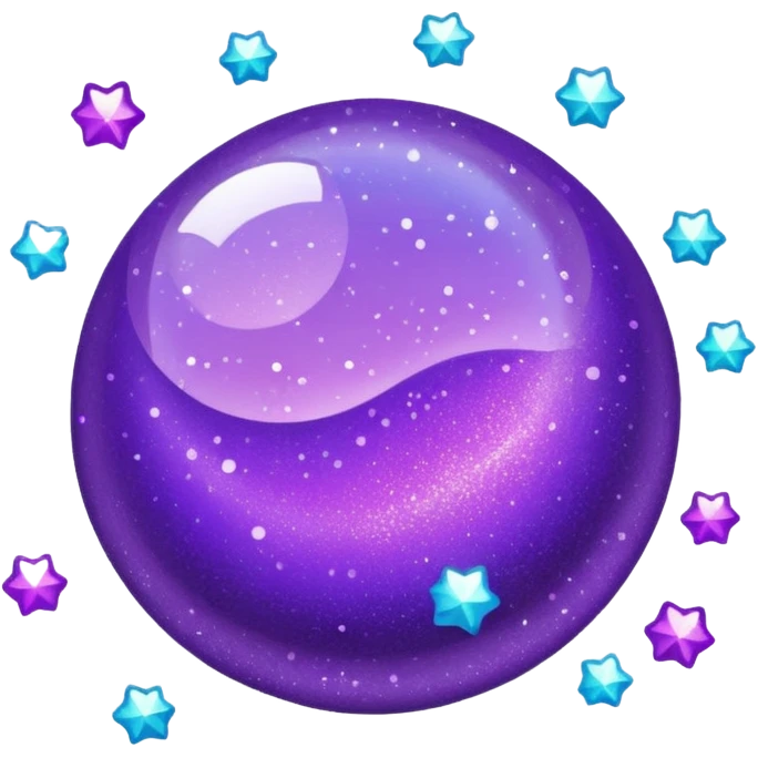 Glitter Purple and Cian bye emoji