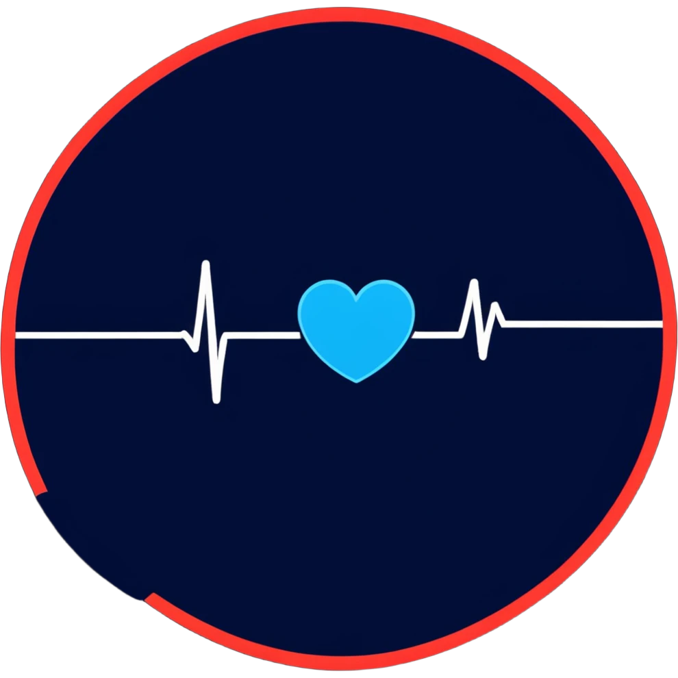 heart with blue and red heartbeat ECG line emoji
