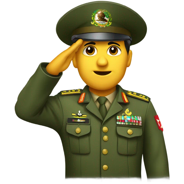 Mexican army soldier saluting emoji