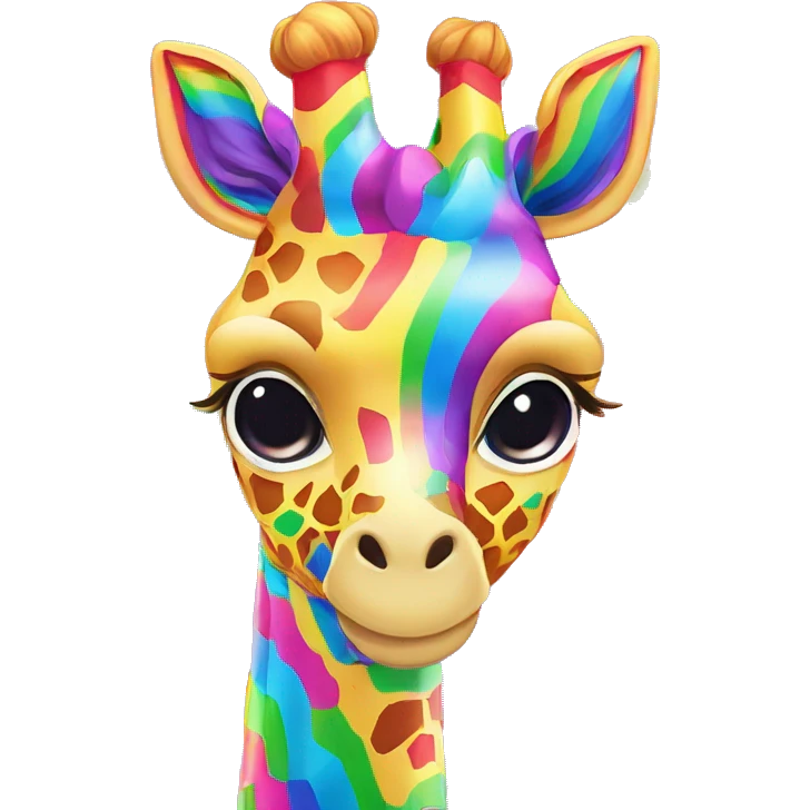 lisa frank rainbow giraffe emoji