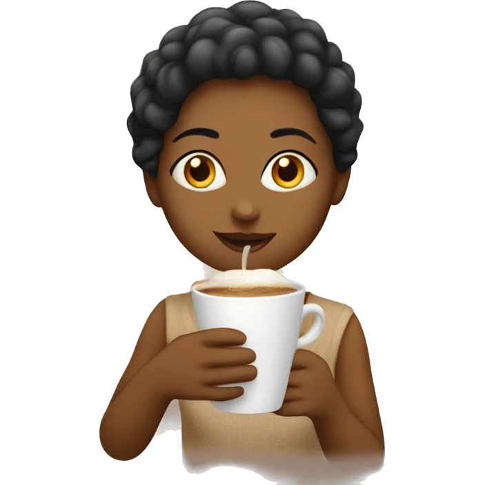 Chick drinking coffee emoji