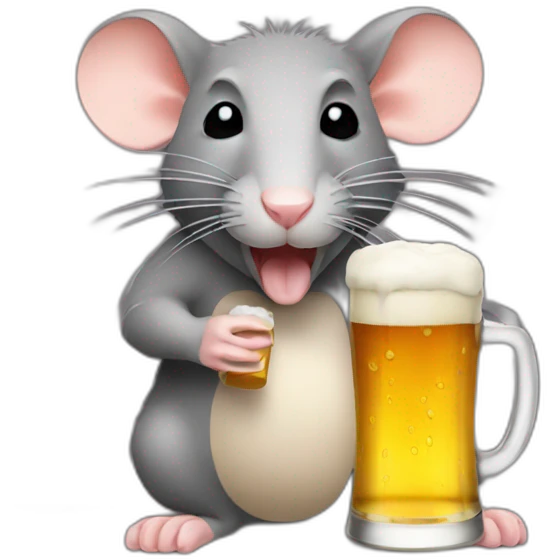 rat drinking beer emoji