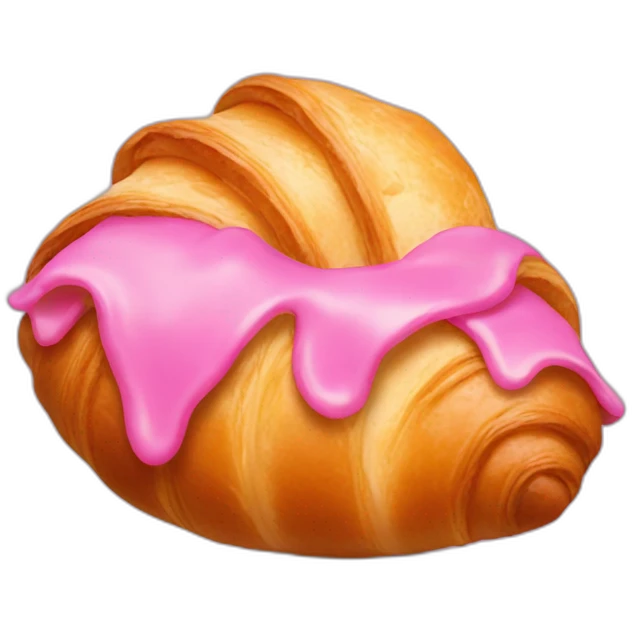 croissant with pink glacing emoji
