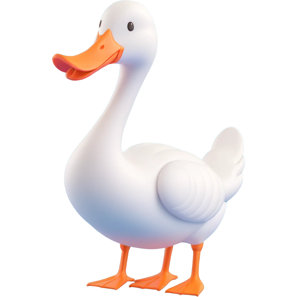 3D cartoon style goose, different pose emoji
