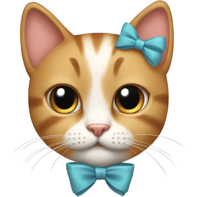 cat with a bow and heart emojis emoji
