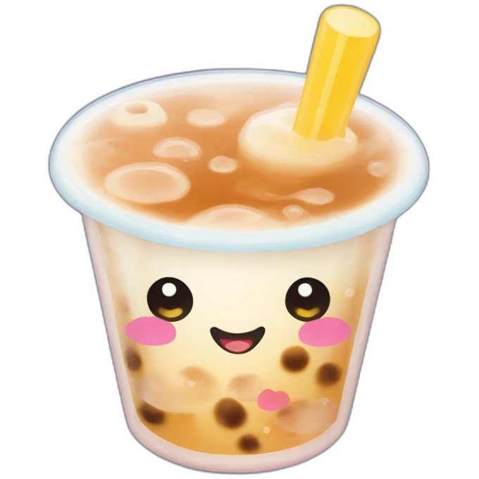 Bubble tea kawaii visage emoji