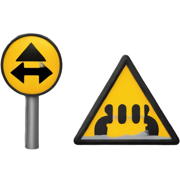 A traffic sign with text  emoji
